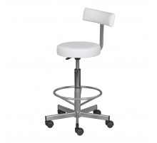 Стул мастера МД-9017 высокий, хром с опорой для ног