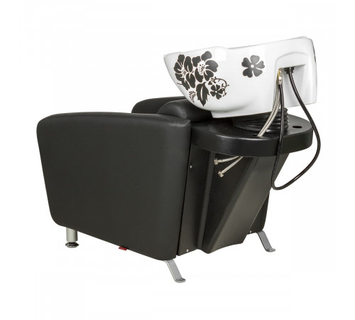 Парикмахерская мойка МД-123 раковина глубокая белая с цветами 