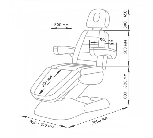 Косметологическое кресло МД-144, 3 мотора