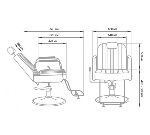 Парикмахерское кресло МД-9247 с откидной спинкой