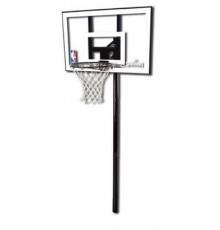 Баскетбольная стационарная стойка, поликарбонат Spalding 44 " Silver In-Ground Арт.88596CN