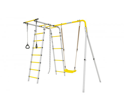 Детский спортивный комплекс для дачи ROMANA Лесная поляна - 3 (желтый/серый)