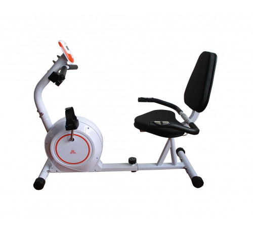 Велотренажер DFC B504RWO магнитный (белый корпус, оранжевая полоса)