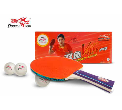 Мячи для н/т Double Fish 3* Volant (10 шт/упак.) р-р.40+